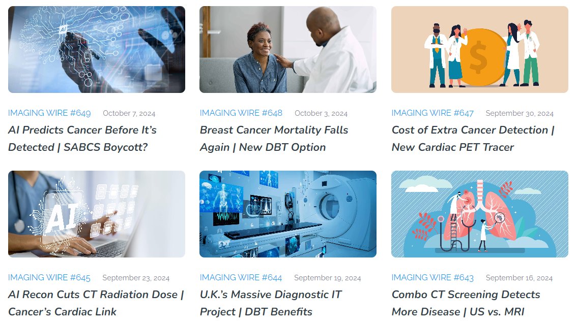 Brian Casey (@briancasey3) on Twitter photo Issue 649 of <a href="/TheImagingWire/">The Imaging Wire</a> is live:
- Mammography AI Predicts Cancer Before It’s Detected
- Breast Surgeon to Boycott #SABCS24
- DBT vs. 2D Mammography Redux
- Implant Risk During MRI Scans
- AI Alliance Targets Cancer Research
More at buff.ly/400MSAa
#radiology Issue 649 of <a href="/TheImagingWire/">The Imaging Wire</a> is live:
- Mammography AI Predicts Cancer Before It’s Detected
- Breast Surgeon to Boycott #SABCS24
- DBT vs. 2D Mammography Redux
- Implant Risk During MRI Scans
- AI Alliance Targets Cancer Research
More at buff.ly/400MSAa
#radiology