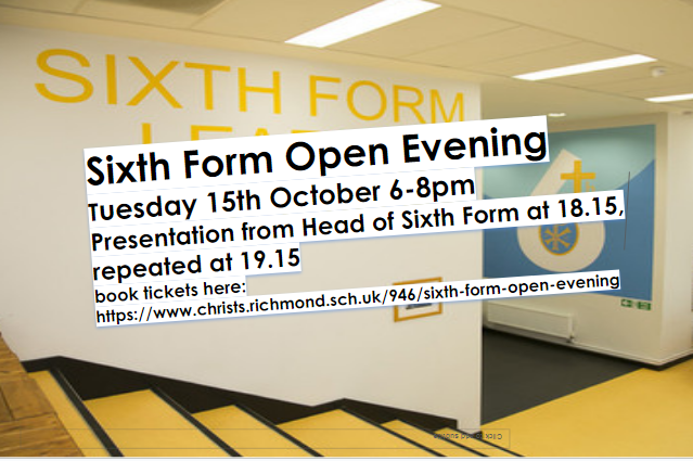 Please book your tickets for our upcoming Sixth Form Open Evening christsschoolrichmond.applicaa.com/events/7