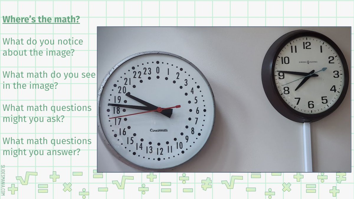 Happy Monday <a href="/ForestEdgeES/">Forest Edge</a> mathematicians! It's TIME for our weekly "Where's the math?" Check out these two clocks Mr. E saw in his travels! How are they the same? Different? What math questions could you ask? Answer? <a href="/MathematicsFcps/">FCPSMathematics</a> <a href="/FCPSRegion1/">FCPS Region 1</a> #MathIsEverywhere #WhatTheMath?!