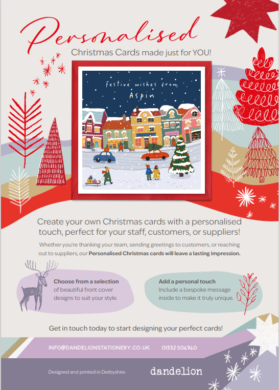 The holiday season is almost here! Spread cheer with personalised Christmas cards. Whether it’s for staff, customers or suppliers, we’ve got you covered! Please check out our flyer and let’s create something special together!#ChristmasCards #greetingscards #dandelionstationery