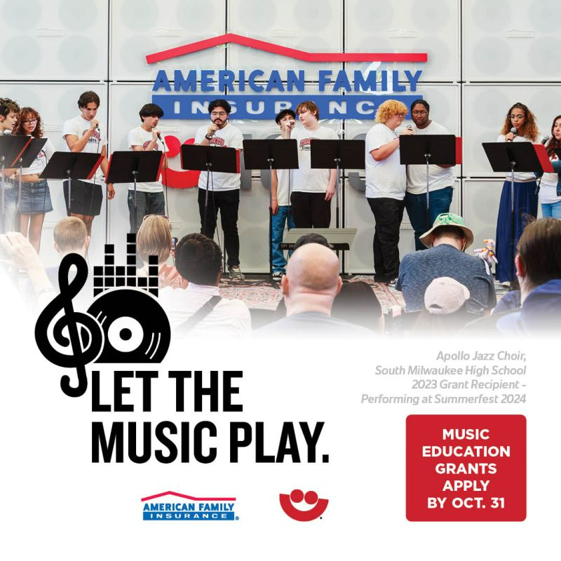 Let The Music Play from @AmFam and <a href="/Summerfest/">Summerfest</a> supports local music education and enriches the arts education in our community! Nonprofit organizations and school programs that support music education are encouraged to apply by Oct. 31. bit.ly/47RipGH #iWork4AmFam