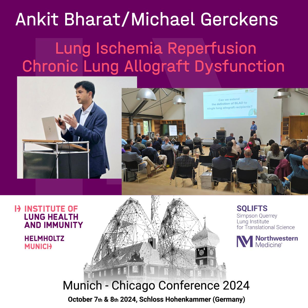 Institute of Lung Health and Immunity (@lunghealthmuc) on Twitter photo #MunichChicagoLung by LHI (<a href="/HelmholtzMunich/">Helmholtz Munich | @HelmholtzMunich</a>) and SQLIFTS:
Ankit Bharat from Northwestern University talked about “Immune Mechanisms Of Lung Ischemia Reperfusion Injury”. Followed by Michael Gerckens (<a href="/LMU_Muenchen/">Universität München</a> /LHI) with “From baseline to chronic lung allograft dysfunction”. #MunichChicagoLung by LHI (<a href="/HelmholtzMunich/">Helmholtz Munich | @HelmholtzMunich</a>) and SQLIFTS:
Ankit Bharat from Northwestern University talked about “Immune Mechanisms Of Lung Ischemia Reperfusion Injury”. Followed by Michael Gerckens (<a href="/LMU_Muenchen/">Universität München</a> /LHI) with “From baseline to chronic lung allograft dysfunction”.