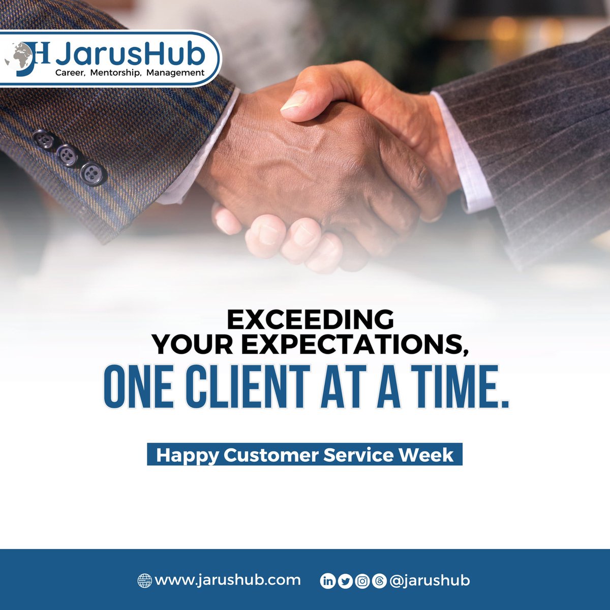 JarusHub's tweet photo. Dedicated to serving with excellence: Going beyond expectations, one client at a time.
Happy Customer Service Week from all of us at JarusHub!
#customerservice #customerserviceweek #jarushub https://t.co/jpRzqicZgQ