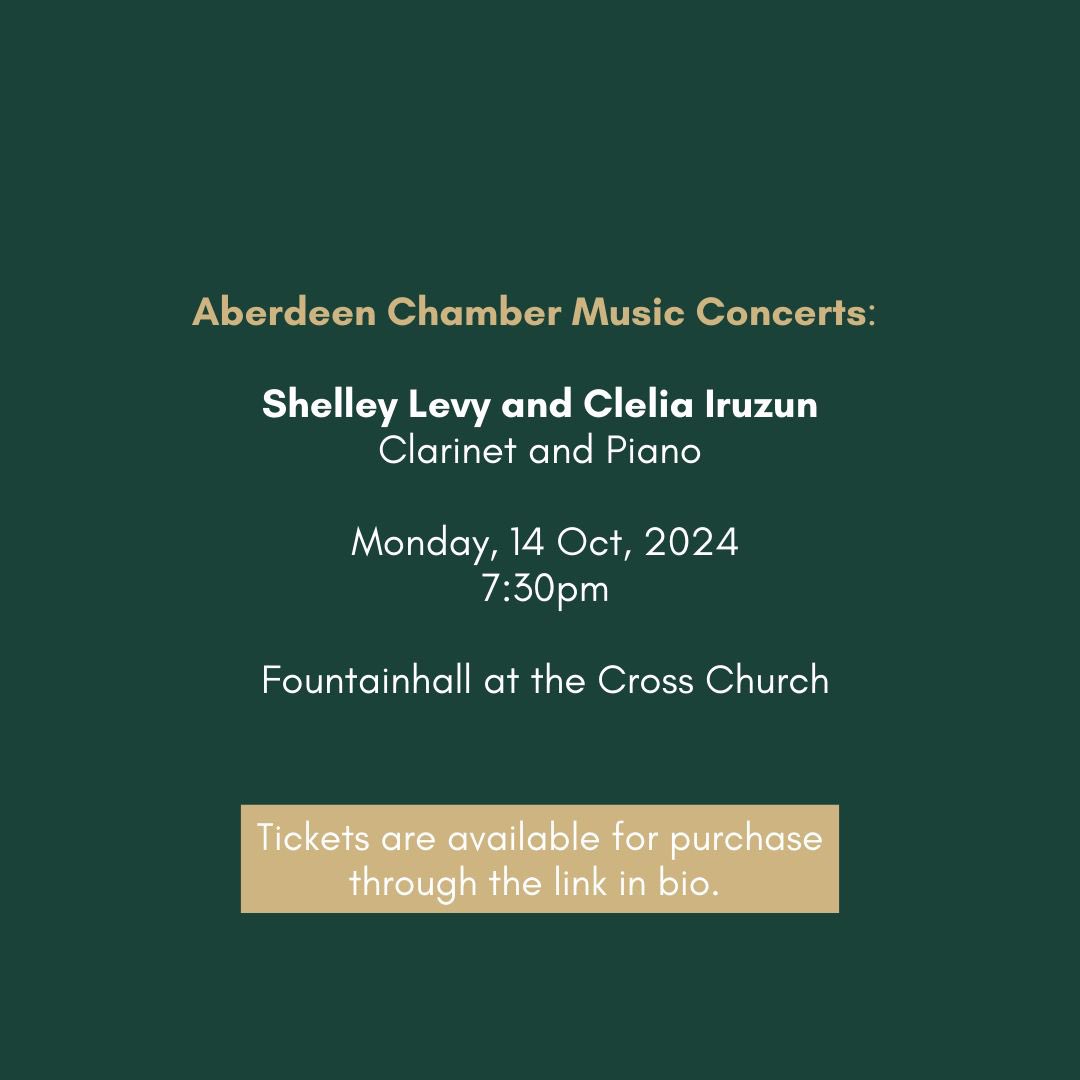 Looking forward to performing with fantastic clarinetist Shelley Levy in Aberdeen next week!