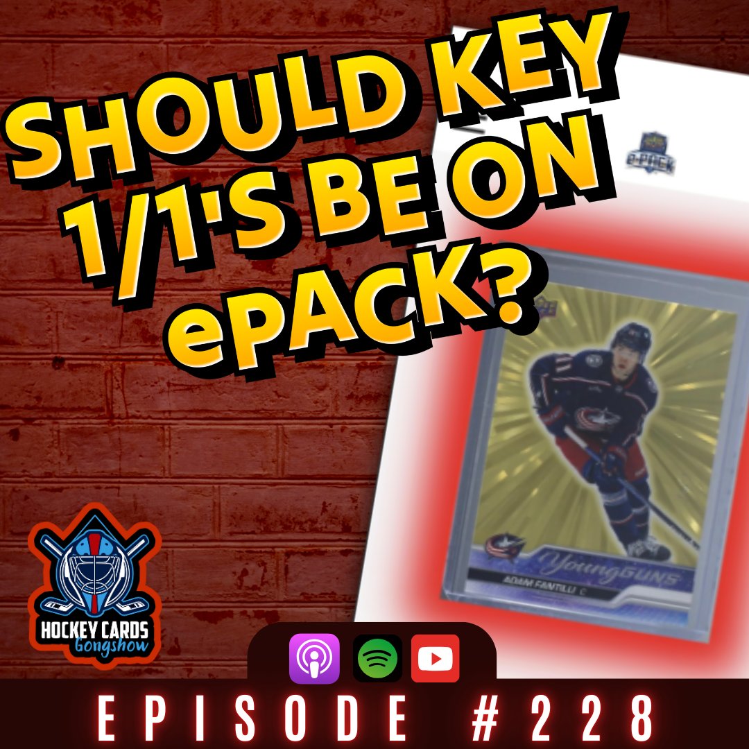 HCGongshow's tweet photo. Episode 228 of the Hockey Cards Gongshow podcast is live!
Listen here - https://t.co/FzDMjJX7cT
Watch here - https://t.co/SvQ7Jgpoed
#NHL #NHLcard #hockey #hockeycards #upperdeck #bedard #fantilli #mcdavid #ovechkin #sidneycrosby #austonmattehws #gretzky #lemieux #makar #jagr https://t.co/KEz3atqsg3