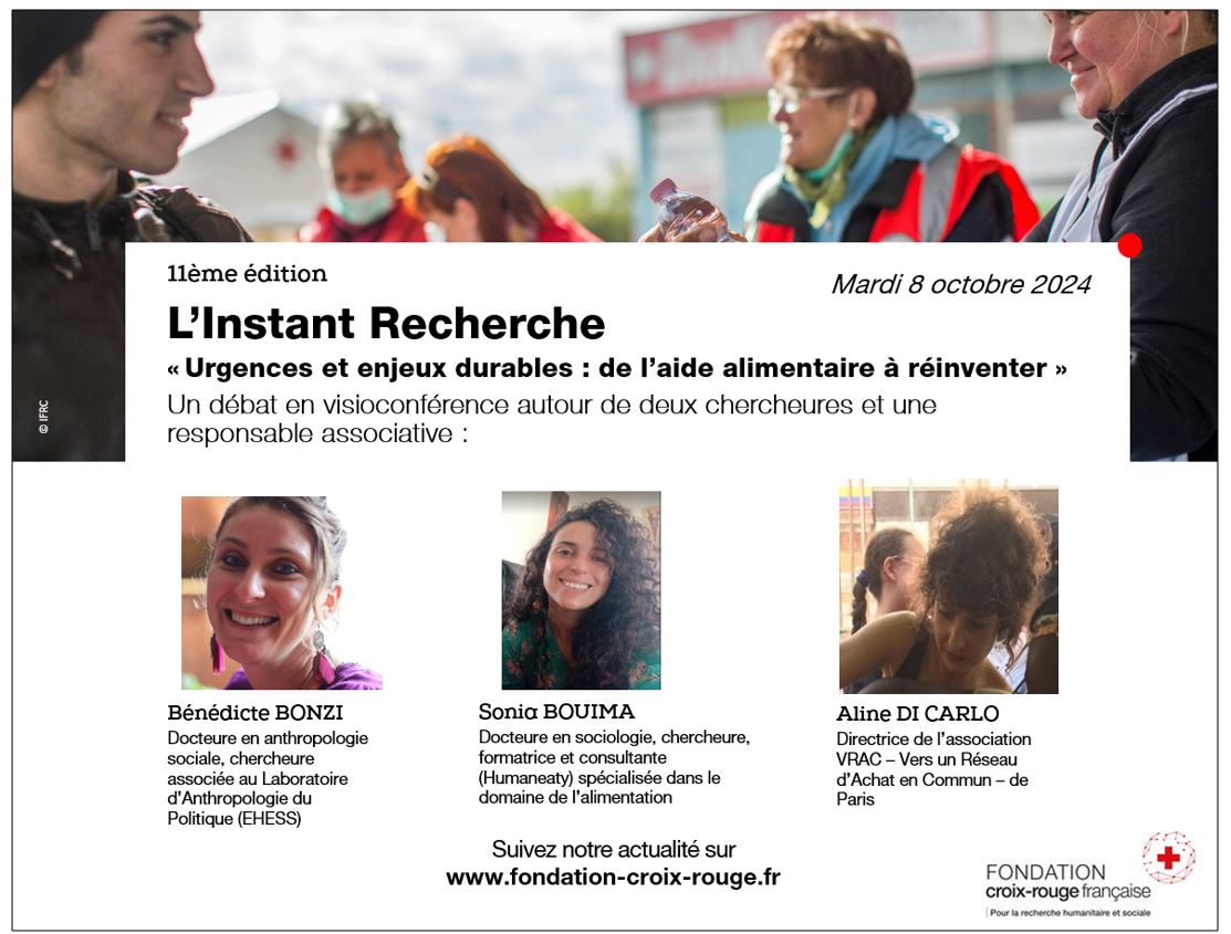 Rappel, envie de réfléchir au modèle d’aide alimentaire en France : quel est-il ? qui implique-t-il ? comment fonctionne-t-il ? en quoi se différencie-t-il d’autres systèmes dans d’autres pays ?
Demain MARDI 8 OCTOBRE  en ligne à 17h
Inscription ➡️bit.ly/3MY325P