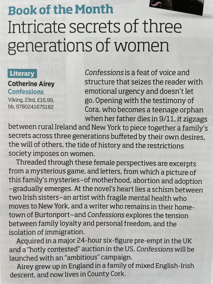 Madeleine Feeny (@madeleinefeeny) on Twitter photo My preview of January’s new fiction is in the current <a href="/thebookseller/">The Bookseller</a>, including Catherine Airey’s impressive debut, my book of the month, Confessions <a href="/VikingBooksUK/">Viking Books UK</a> My preview of January’s new fiction is in the current <a href="/thebookseller/">The Bookseller</a>, including Catherine Airey’s impressive debut, my book of the month, Confessions <a href="/VikingBooksUK/">Viking Books UK</a>
