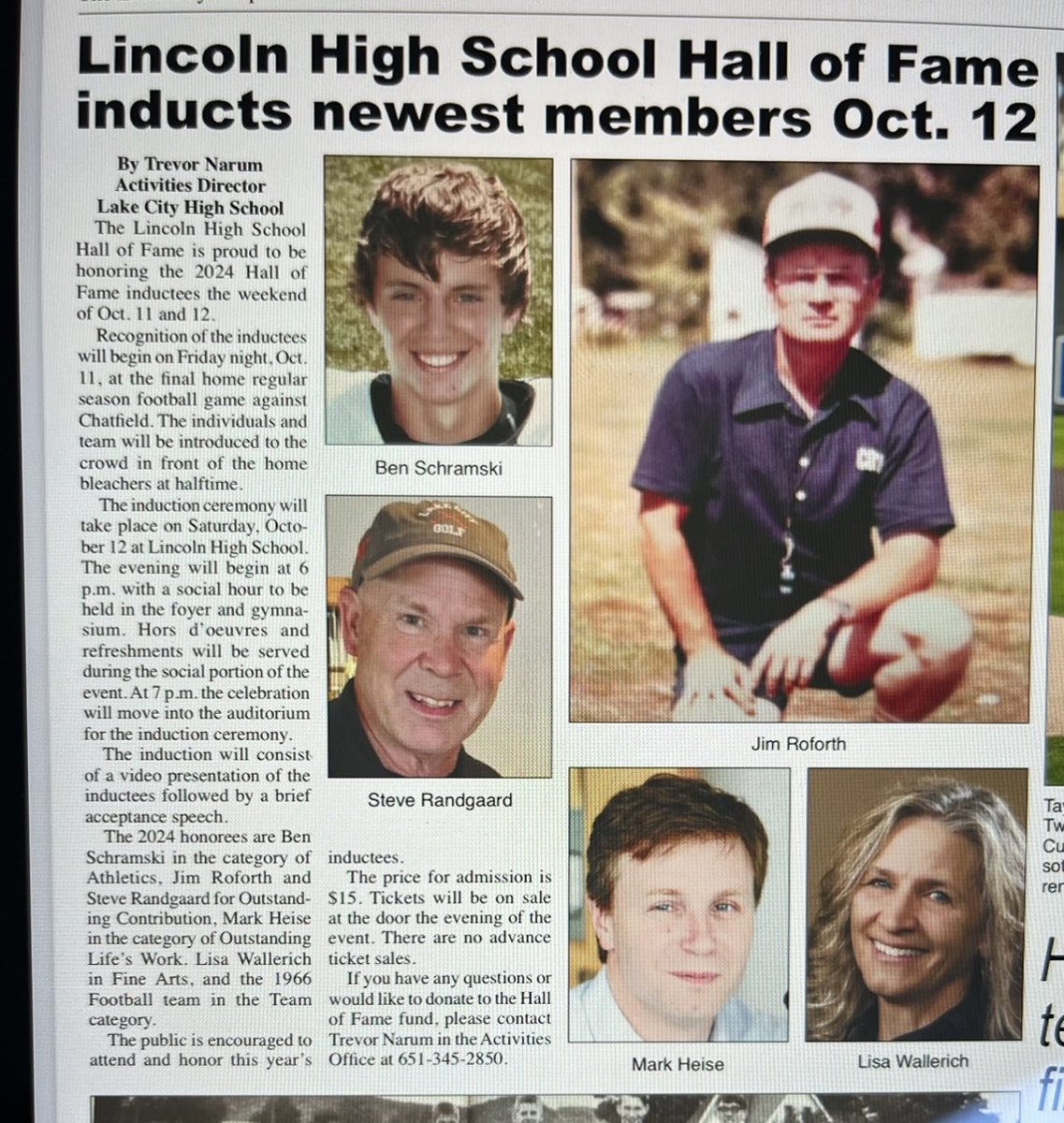 Fun week ahead for Coach Randgaard as the longtime Girls Golf Coach enters Lake City’s HOF….🏌️‍♀️⛳️