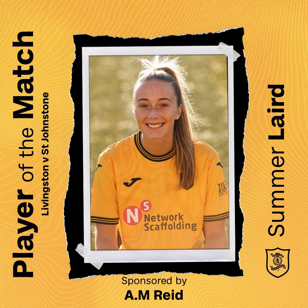 🌟 A solid display and a clean sheet to boast, Summer Laird was your Livingston Player of the Match in yesterday’s 2-0 victory over St Johnstone!

Well done Summer!