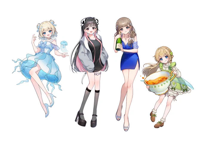 配信者さんの衣装を仕立てさせてもらった絵