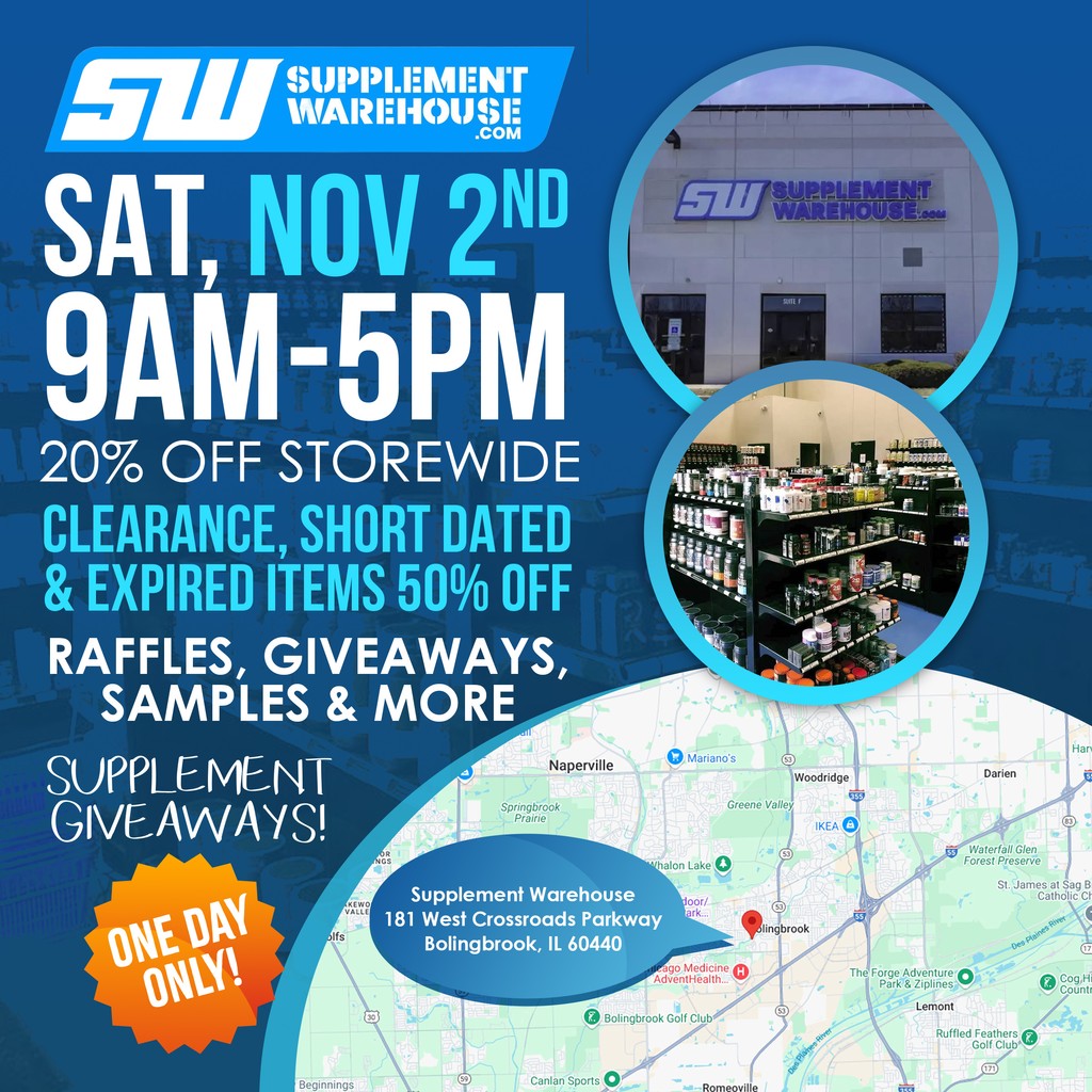 capitolnutri's tweet photo. 📅 Mark Your Calendars Warehouse Sale 11/02/24 📅

💥 20% OFF Store Wide
💥 50% OFF Short Dated &amp; Expired Supps
💥 Raffles, Giveaways, Samples &amp; More

📍 Supplement Warehouse Bolingbrook

https://t.co/Zg9VkJvbSD https://t.co/vOe0SnZkku