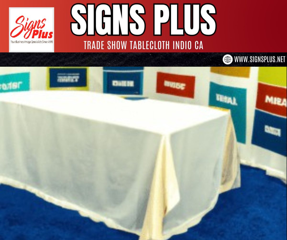 signsplus_'s tweet image. Professional, branded tablecloths can help you leave a lasting impression. 🎪

🎪💼 Make your booth shine at your next trade show with custom trade show tablecloths from Signs Plus! 

Learn more: buff.ly/2yTPO3z

#TradeShowTablecloth #IndioCA #SignsPlus