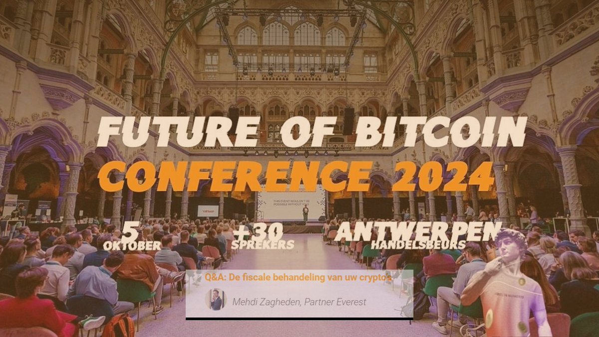 tax_innovation_'s tweet image. Voorbije zaterdag had ik het genoegen aanwezig te mogen zijn als spreker op de Bitcoin beurs te Antwerpen. 
Kon jij niet aanwezig zijn, maar heb je  vragen over dit thema, aarzel niet mij te contacteren. #everest #taxinnovation #futureofbitcoin 
Crypto - Tax-innovation