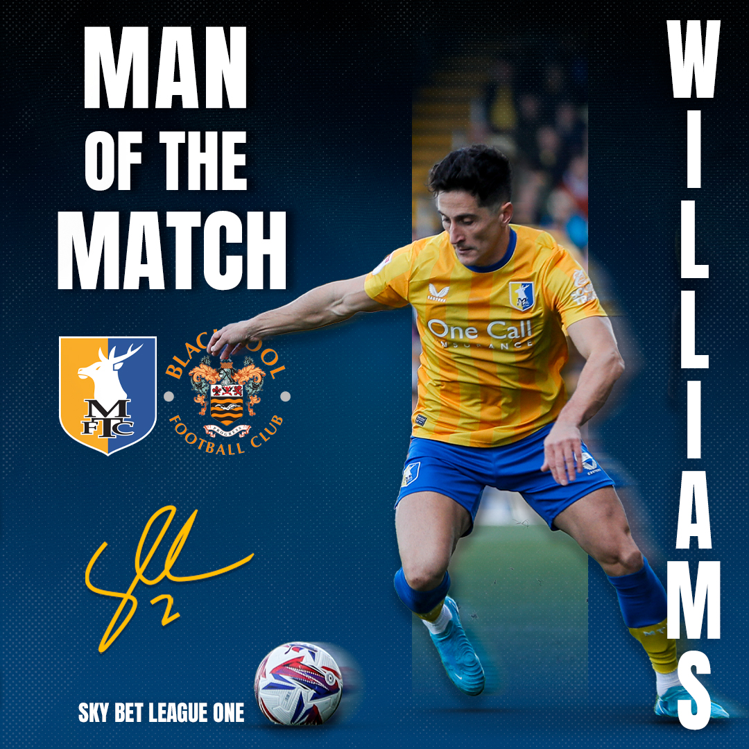 Mansfield Town FC (@mansfieldtownfc) on Twitter photo First league start of the season ✅
Man of the Match ✅
🥇 Congrats, <a href="/George_Willo/">George Williams</a> 👏
#Stags 🟡🔵 First league start of the season ✅
Man of the Match ✅
🥇 Congrats, <a href="/George_Willo/">George Williams</a> 👏
#Stags 🟡🔵