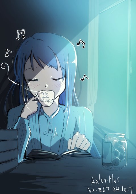 秋の夜長と五月雨ちゃん
#艦これ版深夜の真剣お絵描き60分一本勝負 
#艦これ版真剣お絵描き60分一本勝負_20241007 