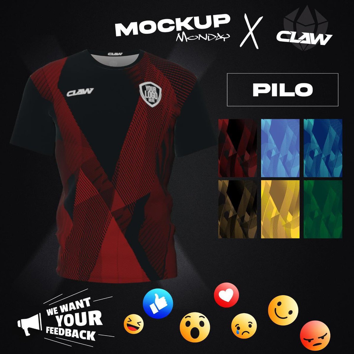 ClawTeamwear's tweet image. Happy Mock-Up Monday! Interested in this design in your team&apos;s colours? Get in touch with us at sales@pictonsports.co.uk.

#clawteamwear #madeinwales #sublimationdesign