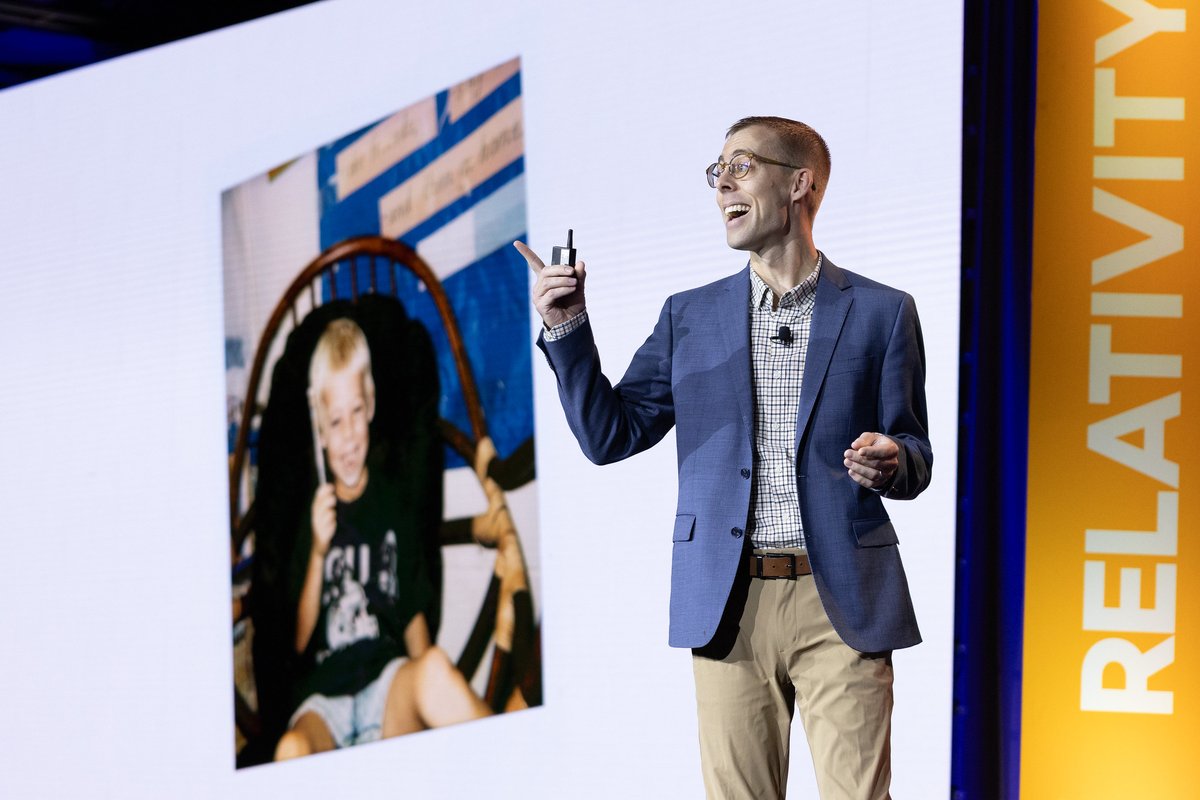 Relativity's Kyle Disterheft shared at #RelativityFest about a law firm customer troubleshooting an instance from a beach instead of enjoying time with family. We're committed to making your work efficient, so you don't waste valuable time: ow.ly/3bbQ50TEELG