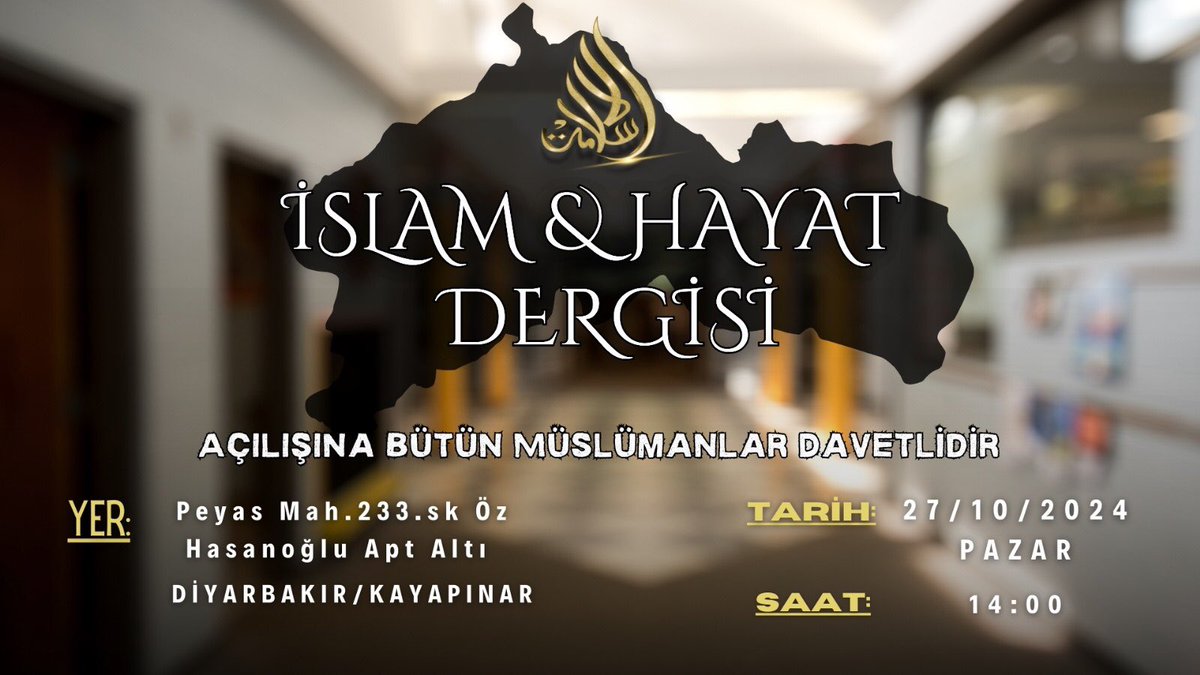 islamhayatt's tweet photo. Önemli Duyuru ❗️❗️❗️
Resmi prosedür gereği Diyarbakır'daki açılışımız ileri bir tarihe ertelendi. https://t.co/KrNQ95loqH