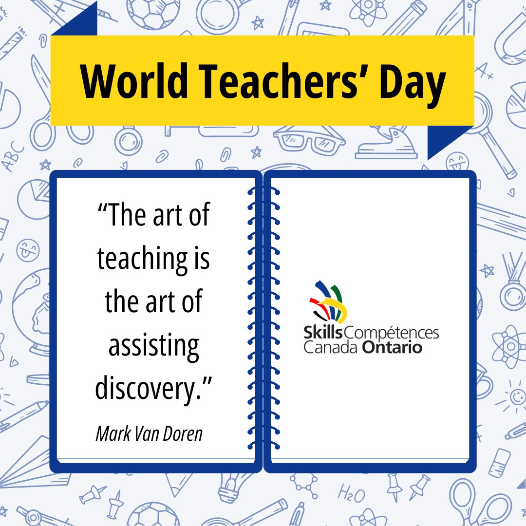#WorldTeachersDay on October 5th celebrated educators' vital role in shaping future leaders. Skills Ontario appreciates your dedication in guiding students on the educational journeys. Thank you educators for helping young individuals reach their full potential. 🍎📚✏️