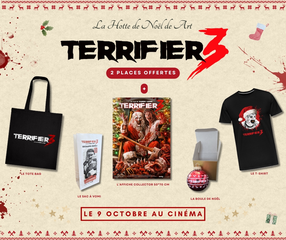 salles_obscures's tweet image. #Concours #Terrifier3 sur le site a l'occasion de la sortie du film ce mercredi 9 Octobre au cinéma. 
Gagnez votre kit Horreur bien garni 
#RT + #Follow @ESC_Editions, @shadowzvod  et @salles_obscures 
Fin le 11/10 à 12h.
