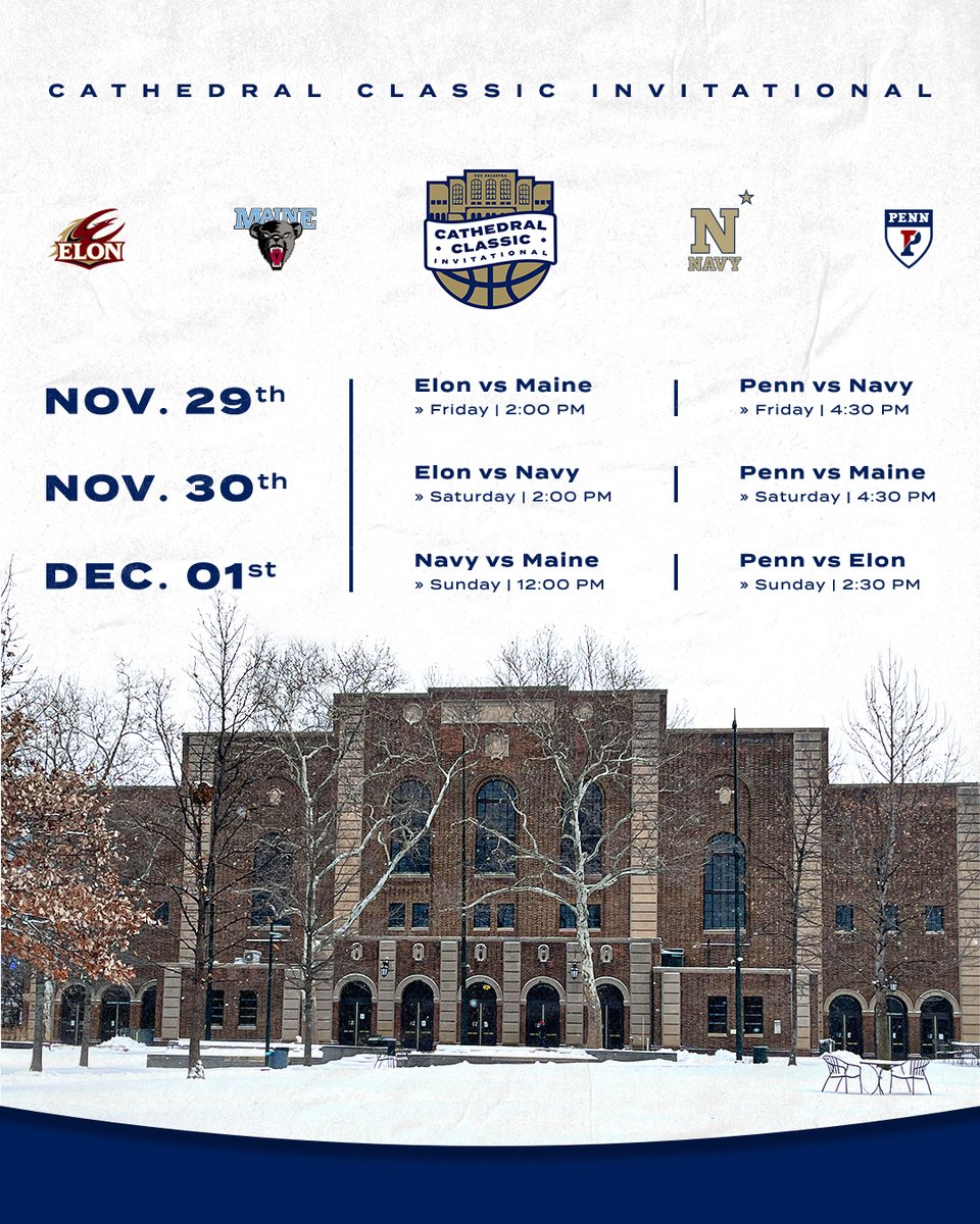 The Cathedral Classic Invitational All Session Passes are now on sale starting at just $65 a seat. Don't miss out on all the games in the Palestra from November 29 - December 1. Click the link below to purchase your passes now! 

🎟️goquakers.co/3Nemewb