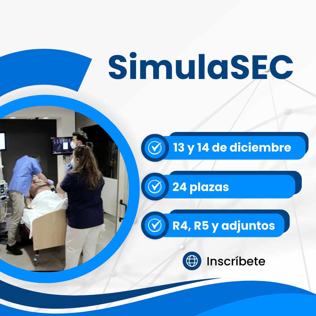 Soc Esp Cardiología (@secardiologia) on Twitter photo 🔬 ¡Llega SIMULASEC! Un avanzado programa de educación médica en cardiología mediante simulación que te permitirá desarrollar habilidades no técnicas en un entorno seguro.
Inscríbete ➡️secardiologia.es/formacion/tecn…
<a href="/luisrpadial/">Luis Rguez. Padial</a> <a href="/ifdezlozano/">IFLozano</a> <a href="/Ana_Viana_T/">Ana Viana Tejedor</a> <a href="/A_Durante88/">Alejandro Durante</a> <a href="/JordiBaneras/">Jordi Bañeras</a> 🔬 ¡Llega SIMULASEC! Un avanzado programa de educación médica en cardiología mediante simulación que te permitirá desarrollar habilidades no técnicas en un entorno seguro.
Inscríbete ➡️secardiologia.es/formacion/tecn…
<a href="/luisrpadial/">Luis Rguez. Padial</a> <a href="/ifdezlozano/">IFLozano</a> <a href="/Ana_Viana_T/">Ana Viana Tejedor</a> <a href="/A_Durante88/">Alejandro Durante</a> <a href="/JordiBaneras/">Jordi Bañeras</a>