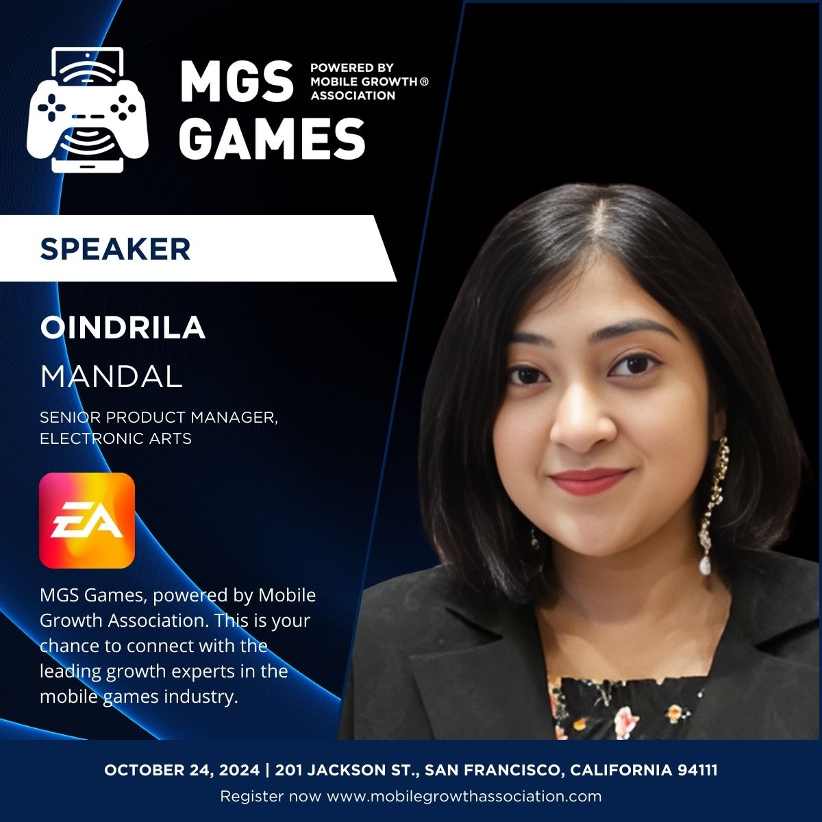 Mobile Growth Association (@mobilegrowthmga) on Twitter photo 🎮 Oindrila Mandal, Senior Game Product Manager <a href="/EA/">Electronic Arts</a>, is set to speak at #MGSGames on October 24th!
🔗 Get your tickets: eventbrite.com/e/mgs-games-ti…
#MGS #MGSgames #gamedev #ProductManagement #AI #MobileGames 🎮 Oindrila Mandal, Senior Game Product Manager <a href="/EA/">Electronic Arts</a>, is set to speak at #MGSGames on October 24th!
🔗 Get your tickets: eventbrite.com/e/mgs-games-ti…
#MGS #MGSgames #gamedev #ProductManagement #AI #MobileGames