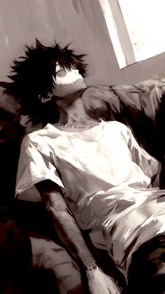 Shobitodoroki's tweet photo. Dabi was exhausted, he laid down on the couch and fell asleep with his head resting on the arm of the couch and almost immediately went to sleep https://t.co/e6zfho3T5Q