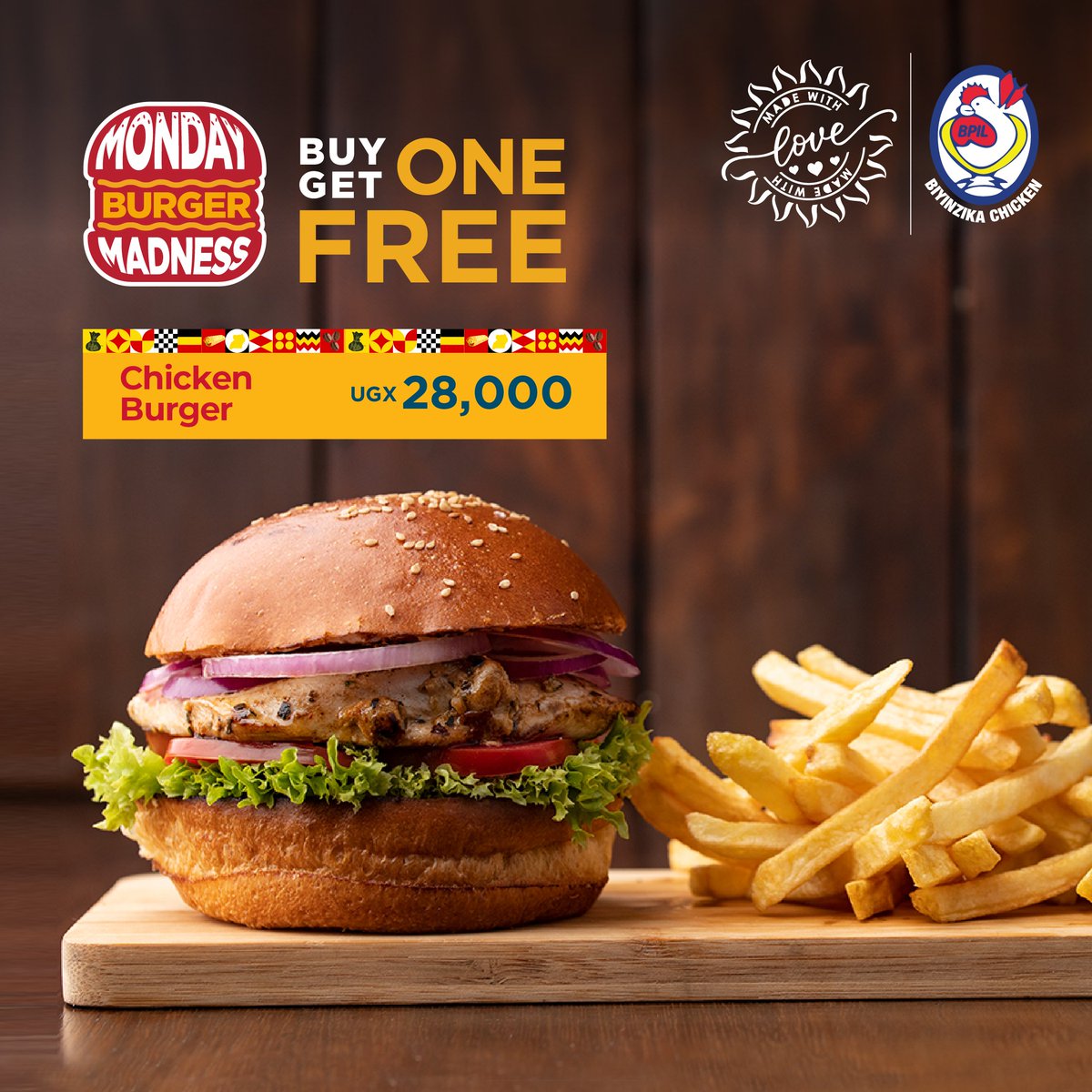 JavaHouseUG's tweet image. #MondayBurgerMadness =CHICKEN BURGER🍔
BUY 1 😊 GET 1 🤤 FREE 😎
Available in all our branches and on order via Glovo.
*Offer valid on Mondays only*
#JAVAAt10