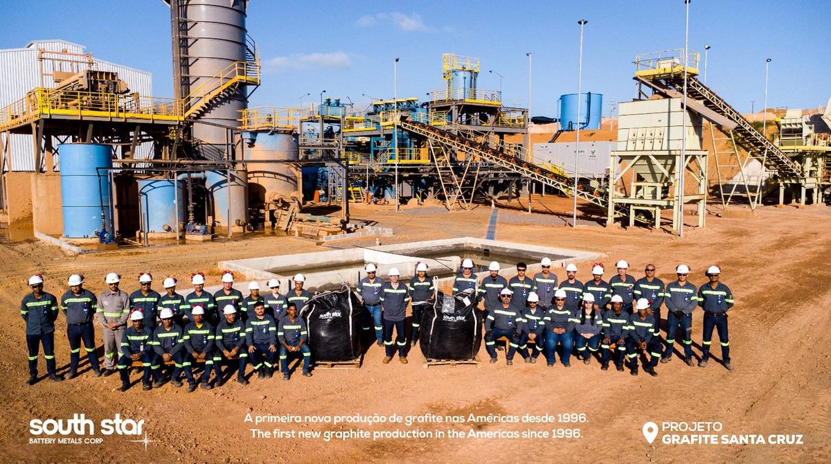 'South Star Announces First Product and Start of Commercial Production Ramp-up at Santa Cruz Phase 1 Graphite Mine in Bahia Brazil, as Well as Board Change,'  READ MORE>>> tinyurl.com/mryr9e74 #graphite