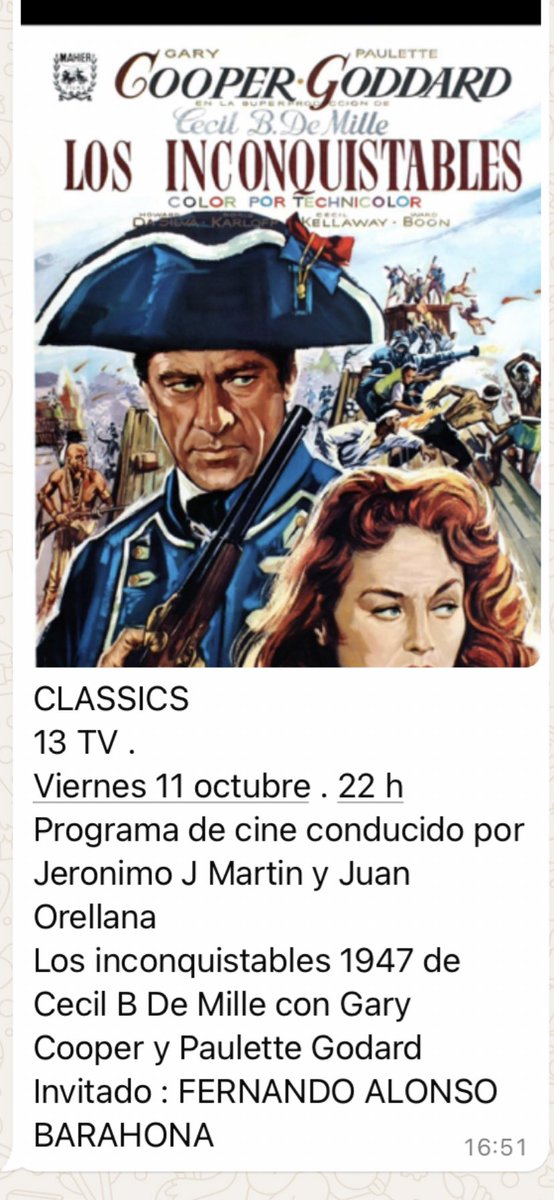 barahona19611's tweet image. #Classics #13TV #CecilBDeMille #GaryCooper @barahona19611 @Jerojose2002 @PCinemasmusic @cineylibertad @PALOMITERO @AnandaRobin @CowboysEs_Radio @Amigo8Fernando @JCVizcaino @CinemaGenoves @micinebelico @fordianos @Dama_Cristal @EvaDuranRamos @AlbertDel97