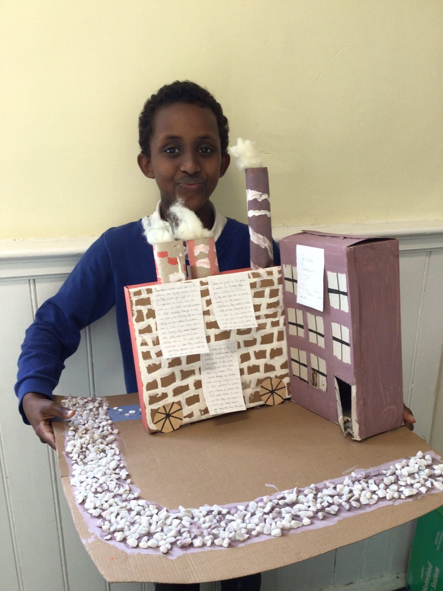 An excellent piece of homework in 6S this morning, researching working conditions for children in Britain during the Industrial Revolution. An excellent representation of a factory, well done!