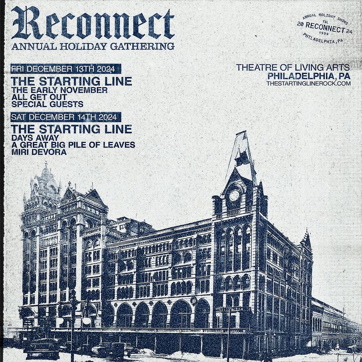The Early November (@theearlynov) on Twitter photo Hey Philly! We’ve got one more show this year with our pals <a href="/TheStartingLine/">The Starting Line</a>. Tickets go on sale Friday at 10am ET. We expect this one to sell out fast, so prepare to man your devices. Hey Philly! We’ve got one more show this year with our pals <a href="/TheStartingLine/">The Starting Line</a>. Tickets go on sale Friday at 10am ET. We expect this one to sell out fast, so prepare to man your devices.
