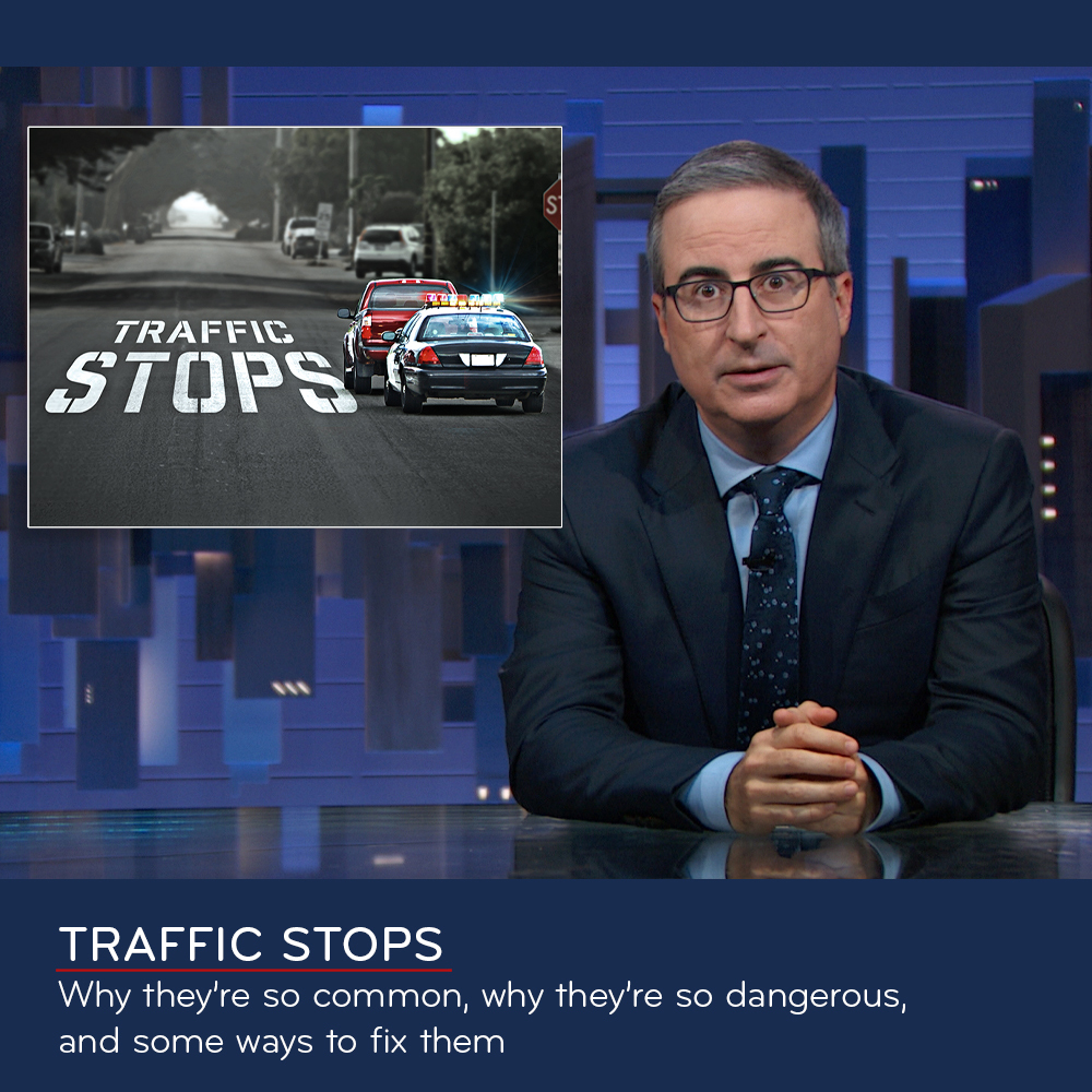 LastWeekTonight's tweet image. This week’s main story is about traffic stops, the amount of power given to police during those stops and, of course, what Taylor Swift and Travis Kelce talk about at dinner. We’re happy for them, just admit you have no idea what they talk about. We’re all happy for them! Just,…