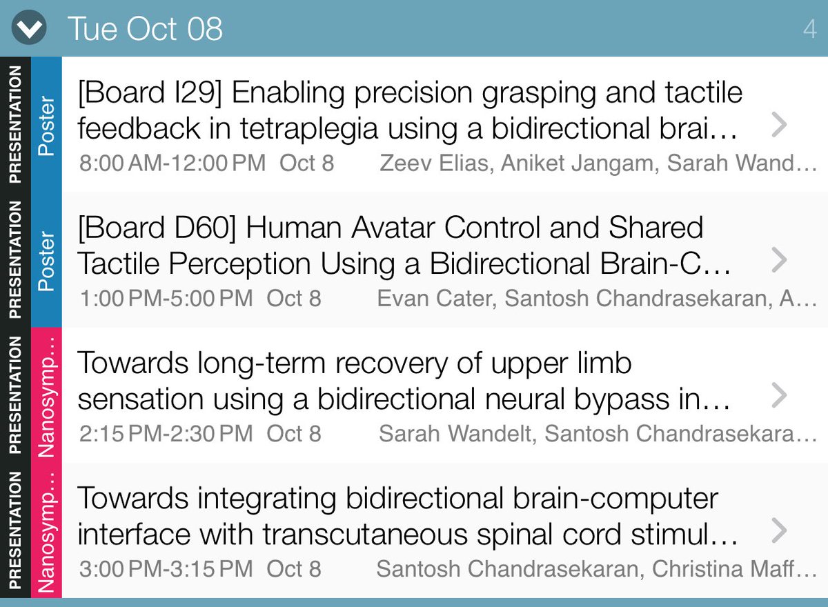 Our lab is presenting 2 talks and 2 posters Tuesday on our #doubleneuralbypass work (boutonlab.com) at #SfN24   Great to see <a href="/iburkhart/">Ian Burkhart</a>⁩, Heather Dean &amp; team from the FDA and many many others!