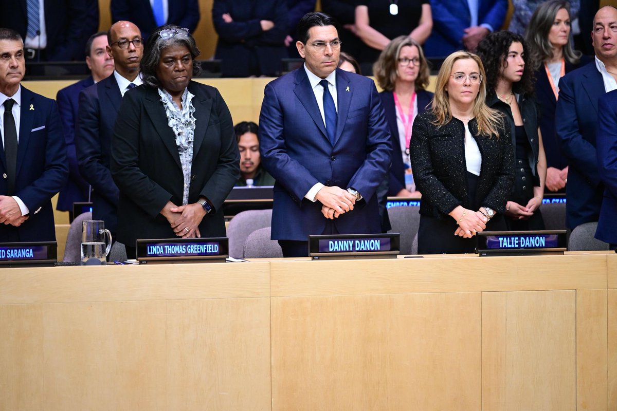 Israel's tweet image. Happening now live from the @UN: We commemorate the more than 1,200 Israeli
men, women and children murdered on October 7, alongside the families of the victims and hostages. 

#RememberOctober7