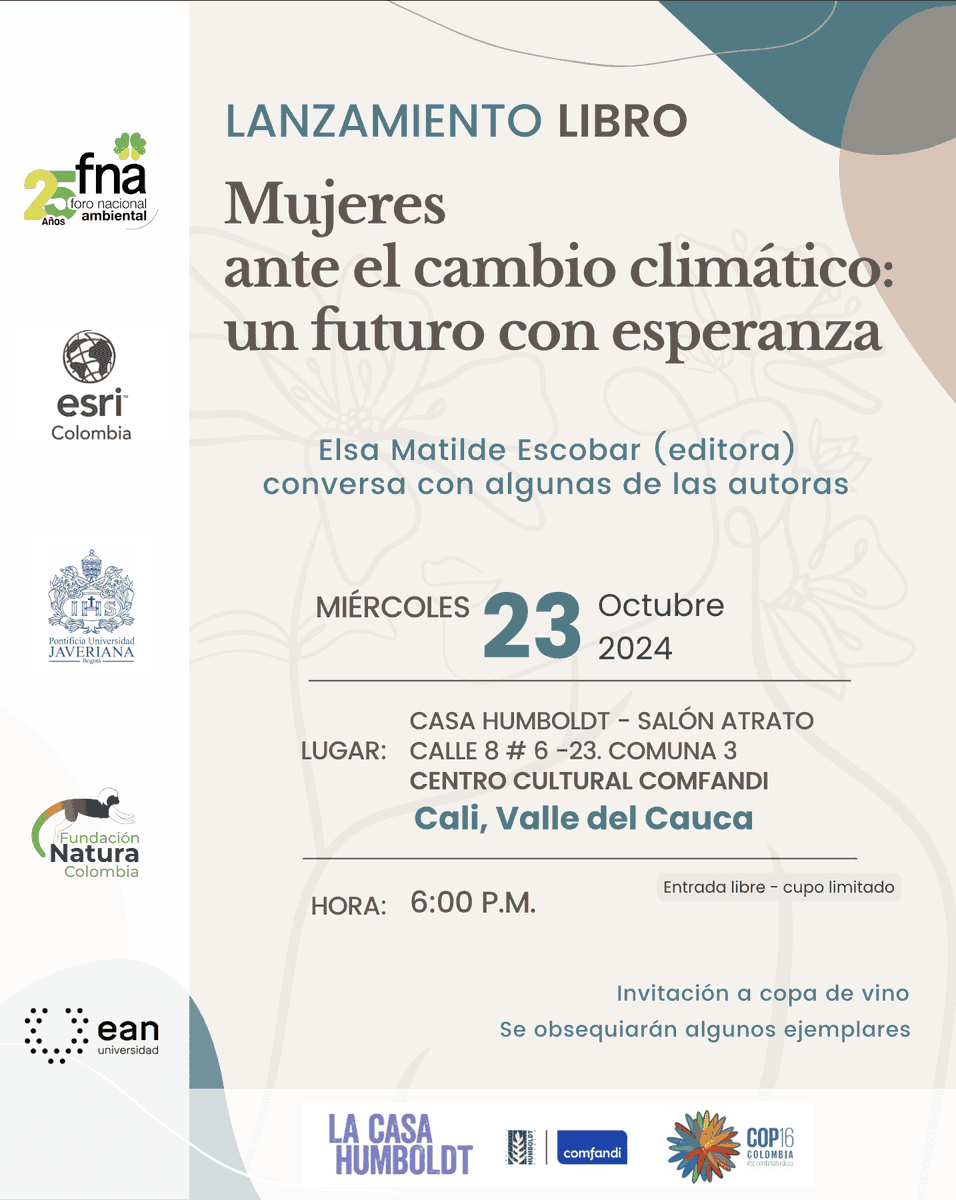 fundacionnatura's tweet photo. Te invitamos al lanzamiento de Mujeres ante el Cambio Climático: Futuro con Esperanza, en el marco de la #COP16🌿📖

Este libro destaca las voces de mujeres que luchan contra la crisis climática desde el ecofeminismo y proponen soluciones innovadoras a los desafíos ambientales. https://t.co/W1Nw64Ey79