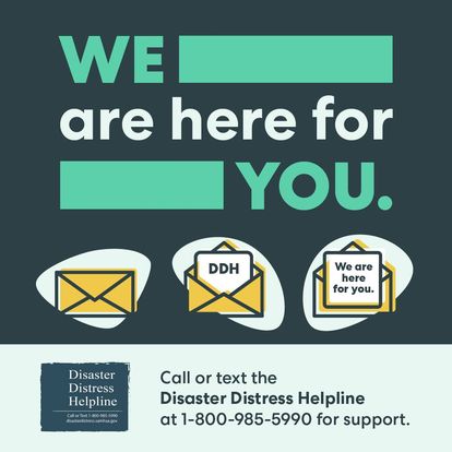 If you or someone you know is struggling to cope after a disaster, you're not alone. The national @Distressline offers 24/7 confidential, multilingual support. Call or text 1-800-985-5990 to be connected with a trained, caring counselor. 🫂