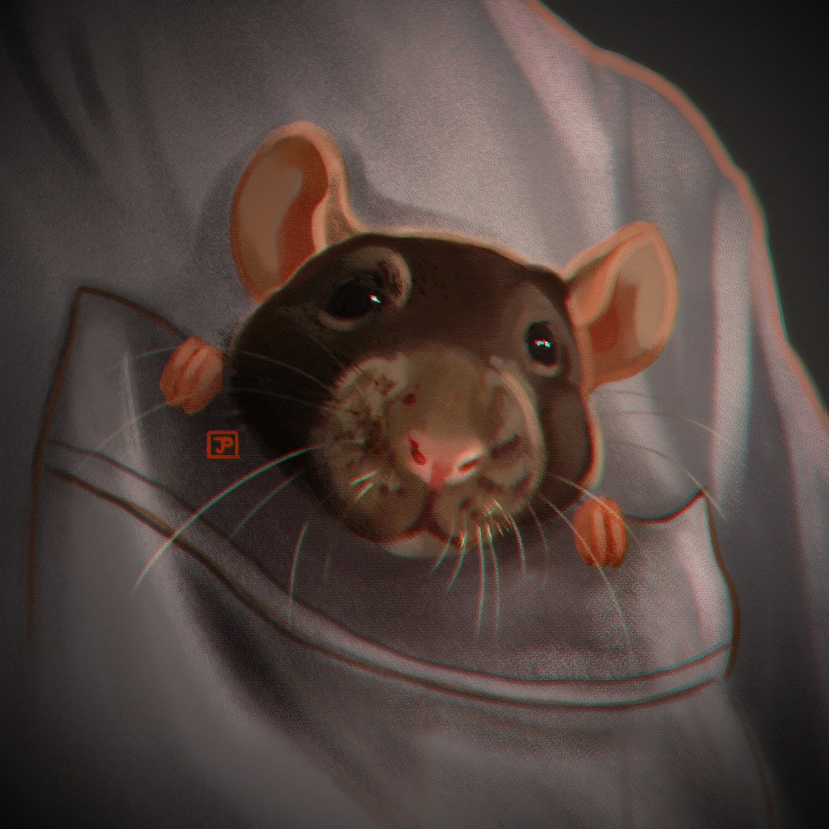 pixeIdeer's tweet image. Rattober 7 - Pocket Rat 👕 (link to reference in the comments) 
#rattober #rattober2024 #beansrattober