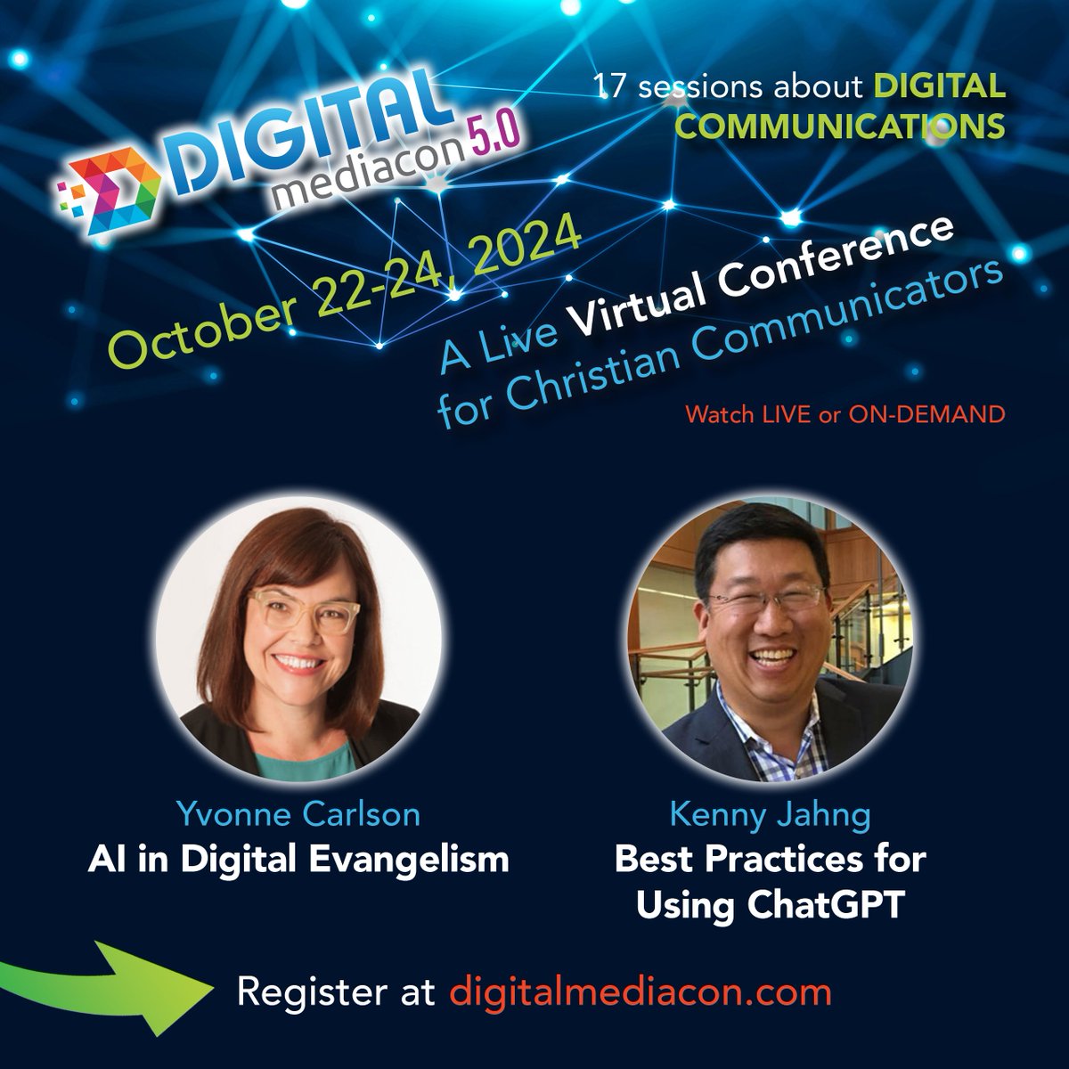 EPA (@epatweeter) on Twitter photo Hone your skills with Artificial Intelligence with these two AI experts: Yvonne Carlson of Global Media Outreach and Kenny Jahng of ChurchTechToday.com. Watch live or on-demand. Register now at digitalmediacon.com.
<a href="/designth1nker/">Yvonne Carlson</a> <a href="/kennyjahng/">Kenny Jahng</a> Hone your skills with Artificial Intelligence with these two AI experts: Yvonne Carlson of Global Media Outreach and Kenny Jahng of ChurchTechToday.com. Watch live or on-demand. Register now at digitalmediacon.com.
<a href="/designth1nker/">Yvonne Carlson</a> <a href="/kennyjahng/">Kenny Jahng</a>