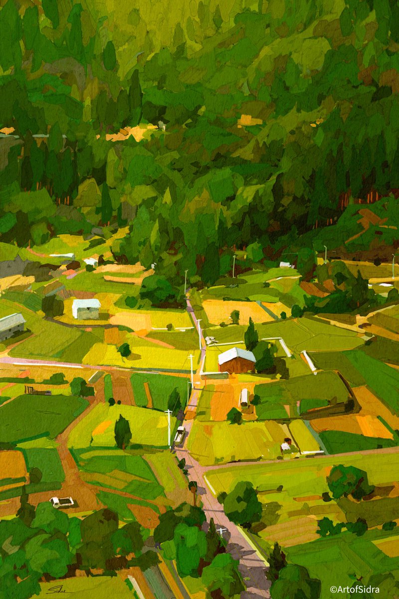 Artofsidra's tweet image. Green fields

#Conceptart #bgpaint #environmentart #illustration #Procreate #Japan