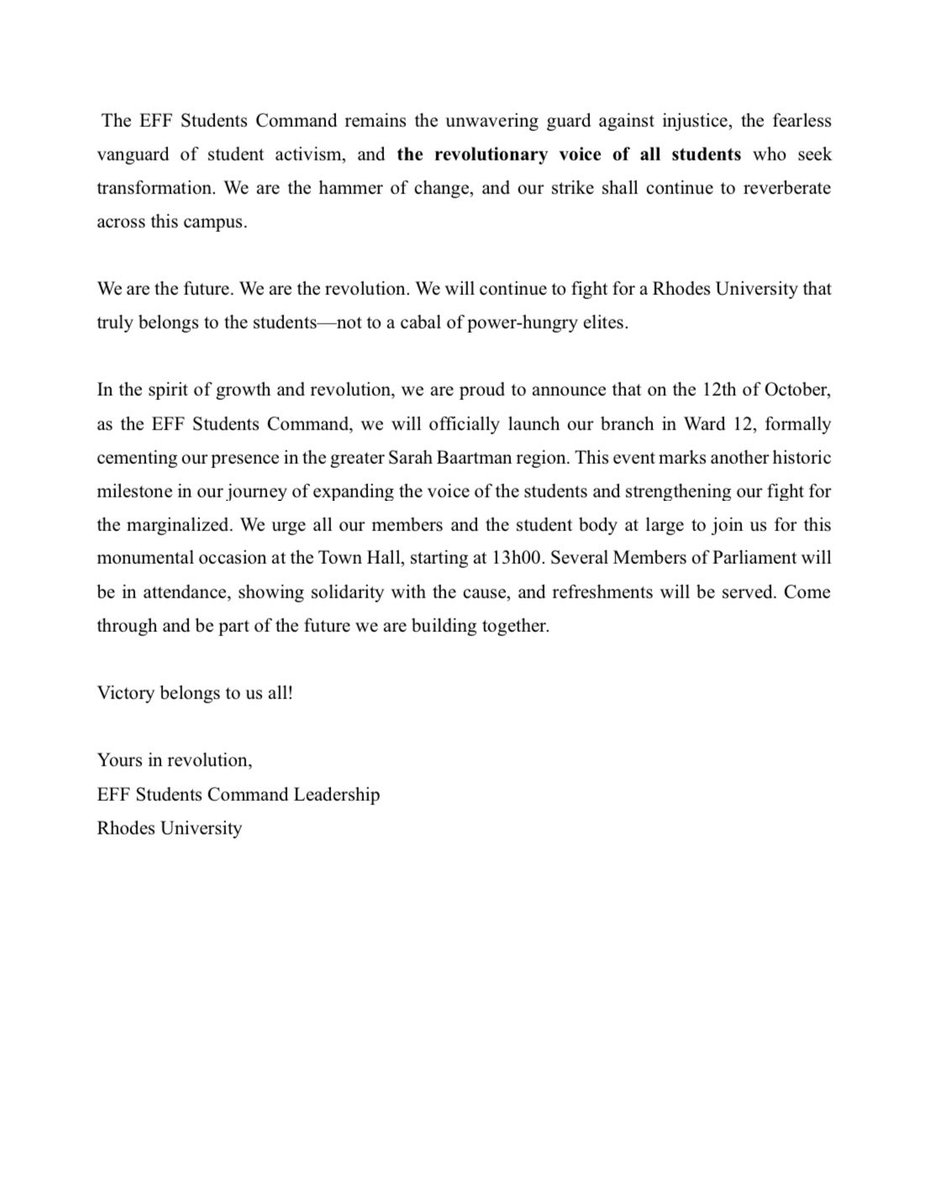 The EFFSC emerges victorious! ❤️🖤💚 <a href="/EFFEASTERNCAPE_/">EFF Eastern Cape</a> @EFFStudents <a href="/SihleLonzi/">Sihle Lonzi</a> <a href="/Sinawo_Thambo/">Sinawo Thambo</a> <a href="/Julius_S_Malema/">Julius Sello Malema</a>