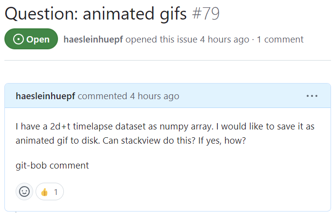 haesleinhuepf's tweet image. New in the #stackview GitHub repository:
#gitbob answers support requests. 🥳
github.com/haesleinhuepf/…