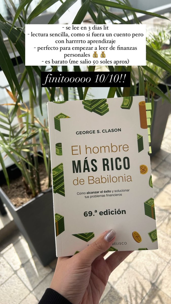 madeoftitanium_'s tweet image. El hombre más rico de Babilonia es un excelente libro para empezar a leer acerca de finanzas personales 💰💰

Es barato para la información que vale oro!!! Y se lee en 3 días🤓

Aquí el link para comprarlo 👇🏻
buscalibre.pe/libro-hombre-m…