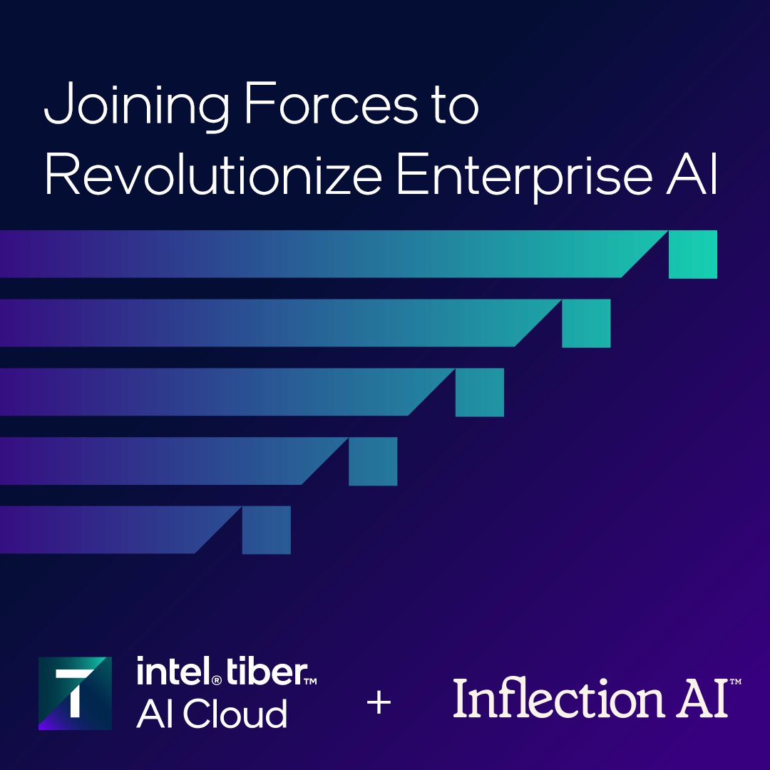 Intel Software (@intelsoftware) on Twitter photo Intel & <a href="/inflectionAI/">Inflection AI</a> have teamed up to launch Inflection 3.0, a new #AI platform powered by Gaudi 3 & #IntelTiber AI Cloud. It offers enterprises scalable, secure, & tailored AI solutions, enhancing productivity & reducing the complexity of AI adoption. intel.ly/3TX8M3u Intel & <a href="/inflectionAI/">Inflection AI</a> have teamed up to launch Inflection 3.0, a new #AI platform powered by Gaudi 3 & #IntelTiber AI Cloud. It offers enterprises scalable, secure, & tailored AI solutions, enhancing productivity & reducing the complexity of AI adoption. intel.ly/3TX8M3u
