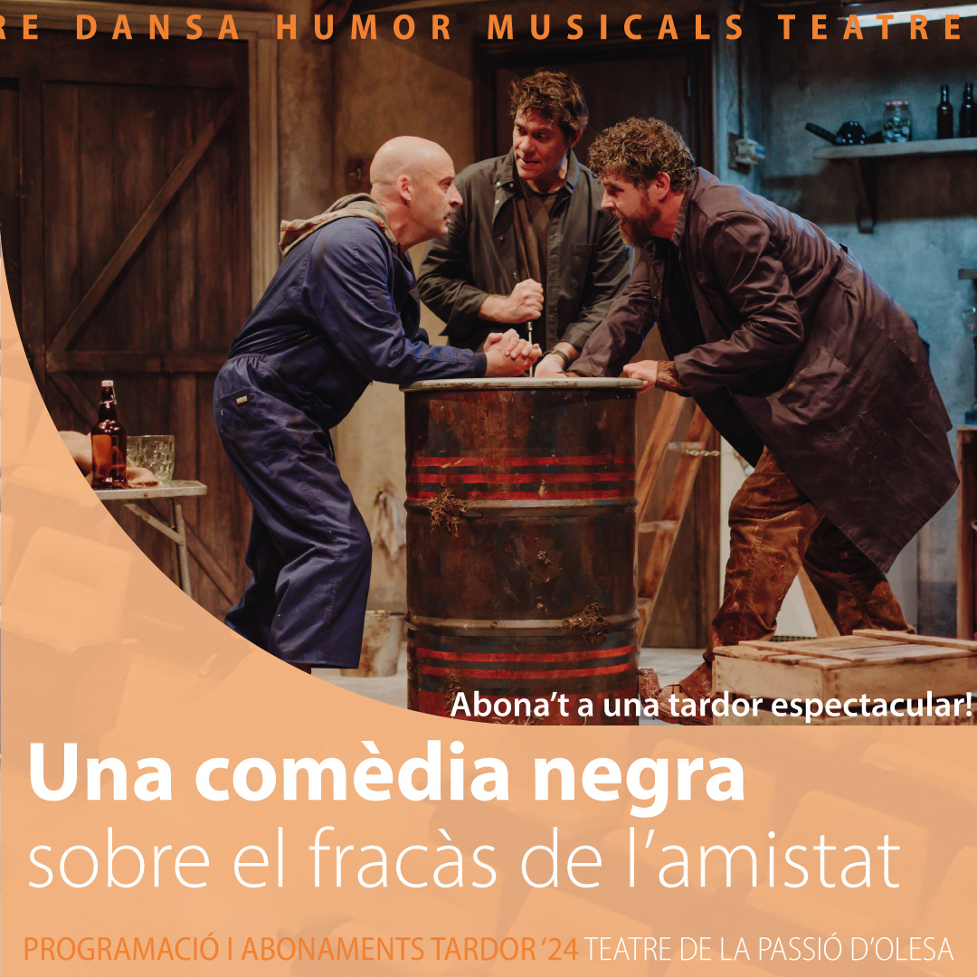lapassio's tweet image. 🦴 Aquest divendres arriba a La Passió d'Olesa 'Els ossos de l'irlandès'. La premiada comèdia negra sobre el fracàs de l'amistat de la cia. Teatre Nu, amb Ivan Benet, Norbert Martínez i Ernest Villegas a l'escenari. 🗓️ L'11/10 a les 21h. 🎟️ a la venda
lapassio.cat