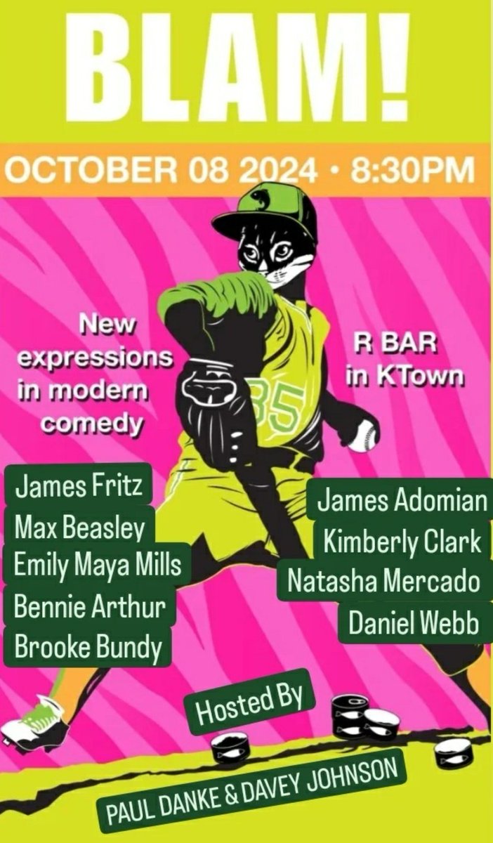 Blam! New Expressions In Modern Comedy 
Tuesday Night @ RBar in KTown 830pm
Variety &amp; Madness. Order &amp; Chaos. But most of all, Skill &amp; Talent. 
3331 West 8th St. , Los Angeles.