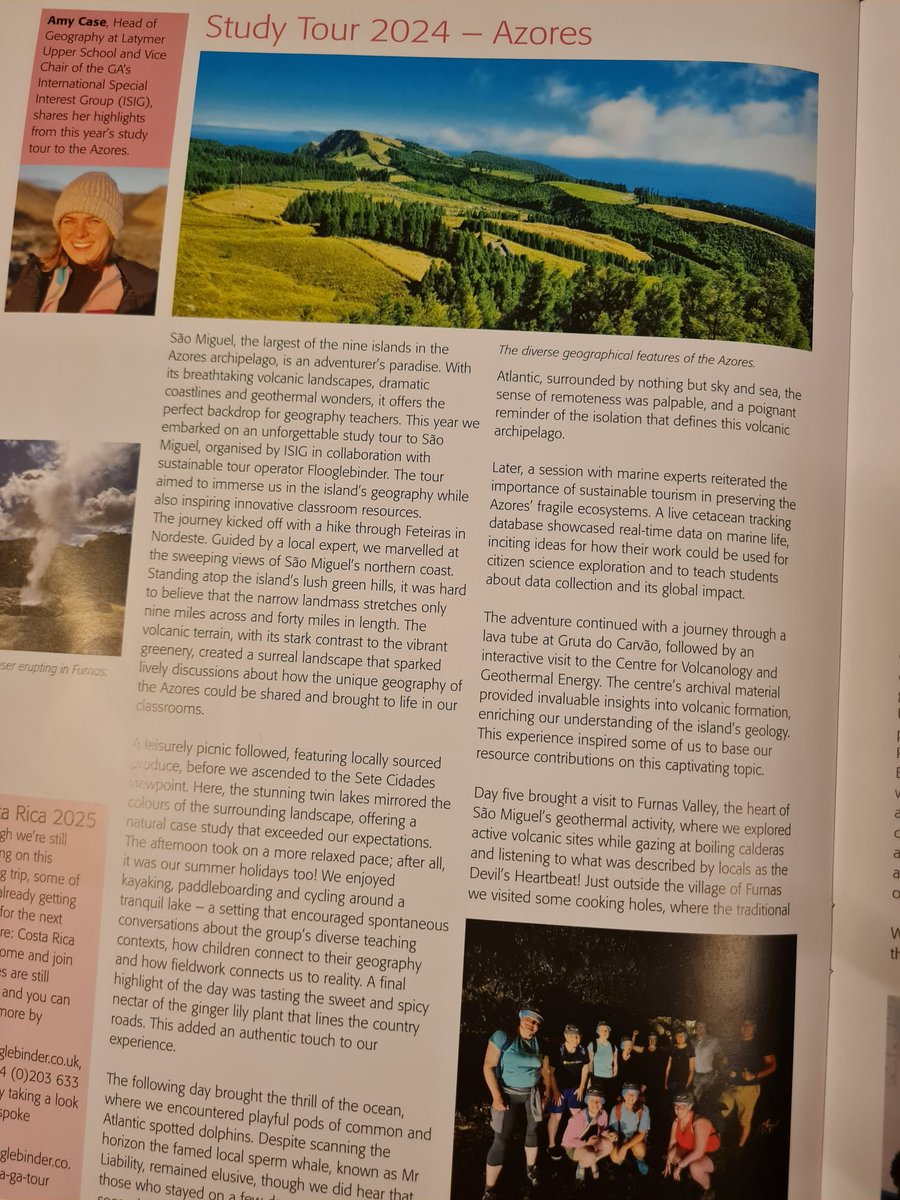 Oh wait wait wait - forget <a href="/fiona_616/">Fiona Sheriff 👨‍👩‍👧‍👧🌍</a> being published - I'M in this  <a href="/The_GA/">Geographical Association</a> issue 🤣🤣🤣 Fantastic trip to the Azores with such a sound group of Geographers <a href="/AmyCaseGeog/">Amy Case</a> <a href="/missowensgeog/">India Owens 🌍</a> Cannot wait to bring more Azores into the classroom 🌍💚🇵🇹✌️