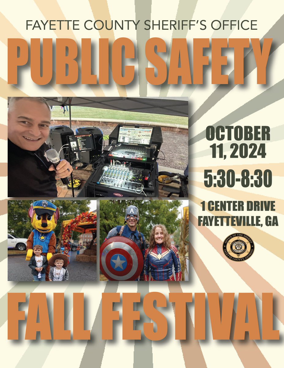 We are so excited for our Public Safety Fall Festival! Bring your family and get ready to groove with our live DJ and your favorite characters! It’s the perfect opportunity to enjoy some great music, engage with your community public safety members, and make lasting memories.