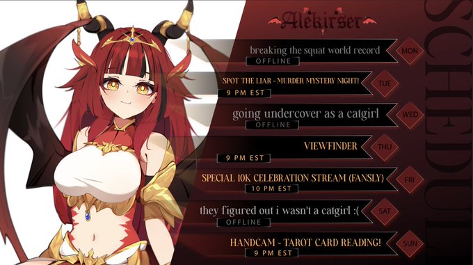 THIS WEEK'S SCHEDULE!!!! (OCT 7 - 13)
art by ShovelKun_ (ShoK) https://t.co/Dfgjt7tEsu